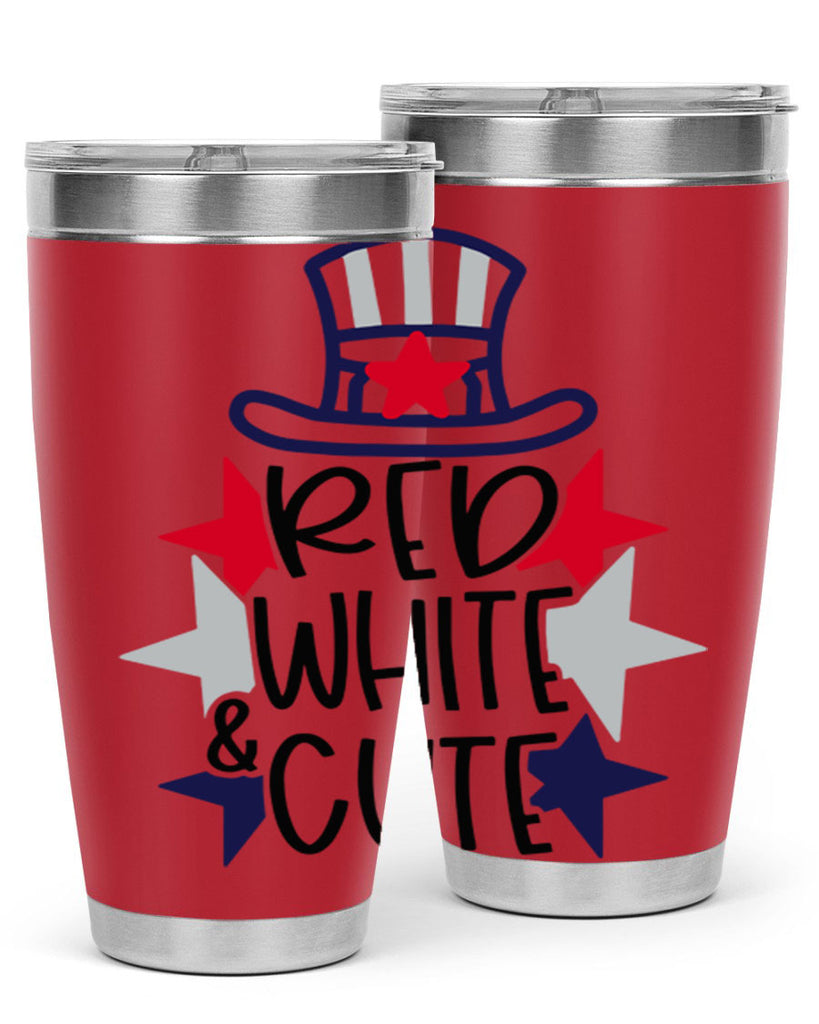Red White Cute Style 169#- Fourt Of July- Tumbler