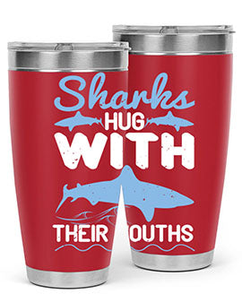 Sharks hug with their mouths Style 22#- shark  fish- Tumbler