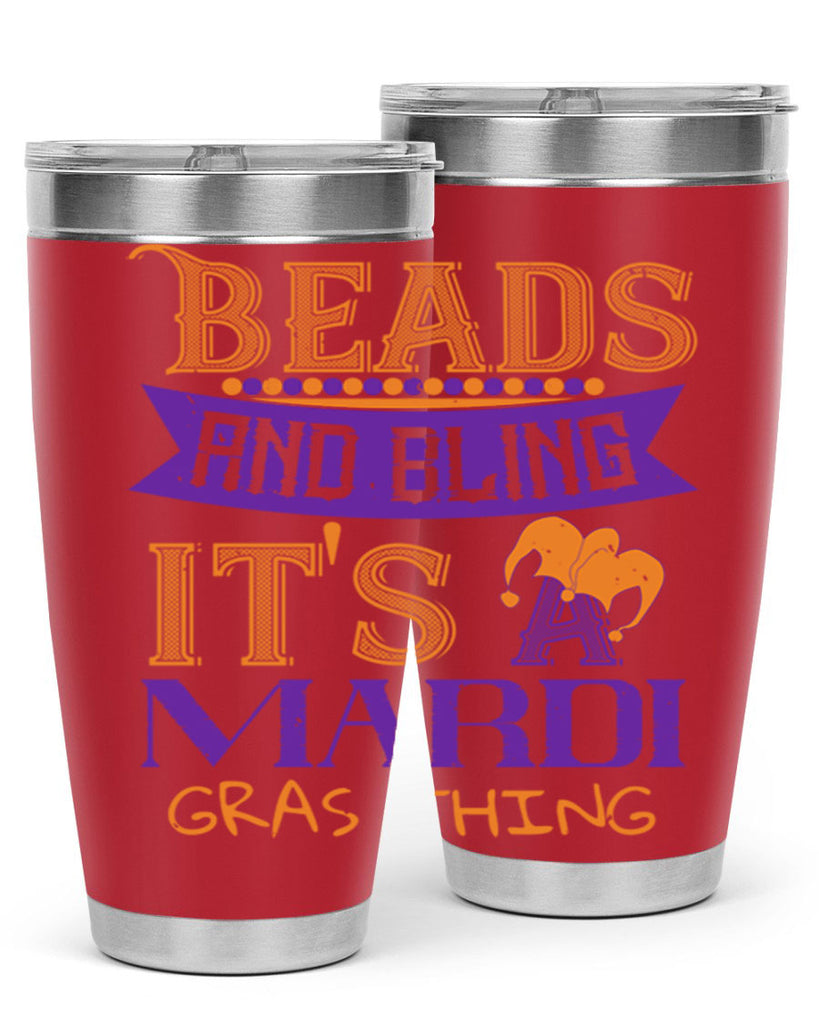 beads and bling its a mardi gras thing 51#- mardi gras- Tumbler