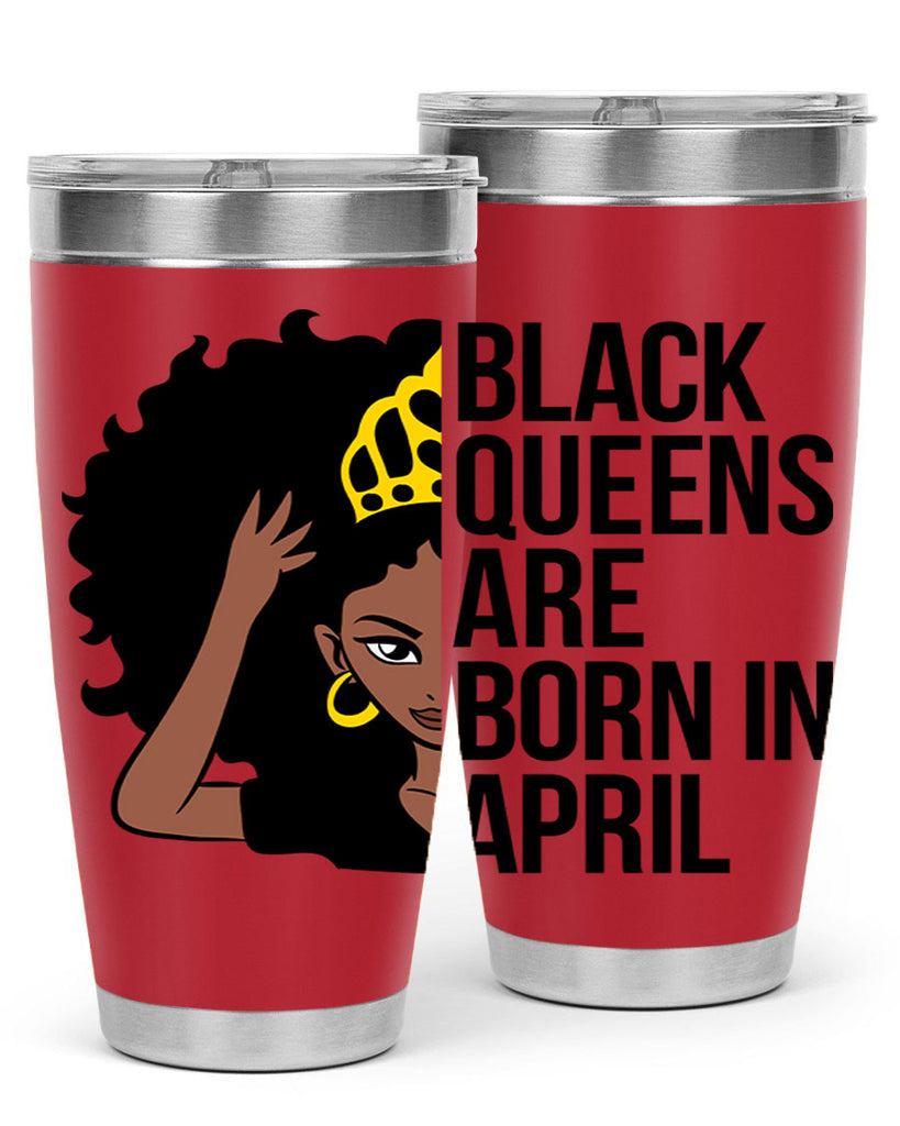 black queens are born in april 218#- black words phrases- Cotton Tank