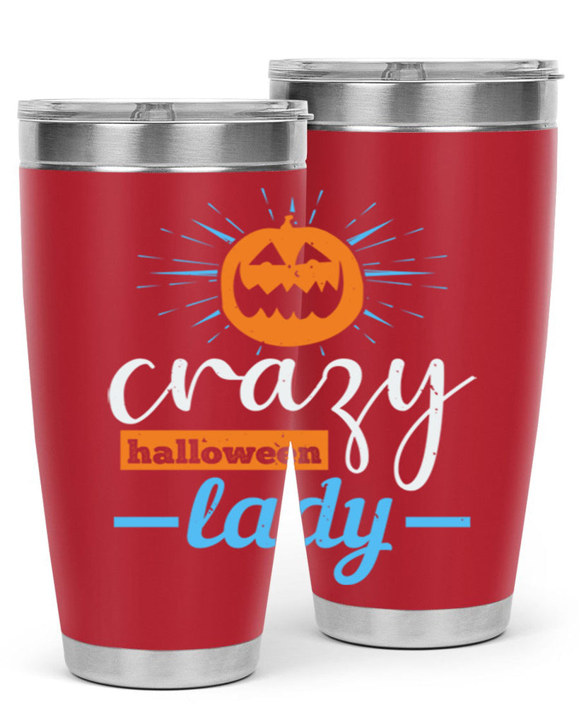 crazy halloween lady 118#- halloween- Tumbler