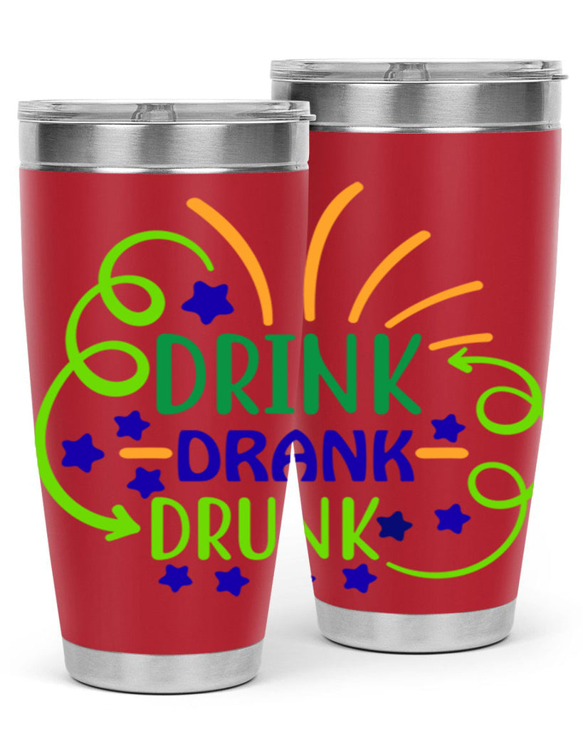 drink drank drunk 23#- mardi gras- Tumbler