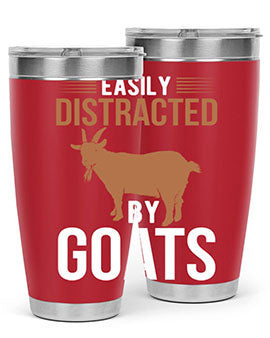 easily distracted by goats Style 5#- goat- Tumbler