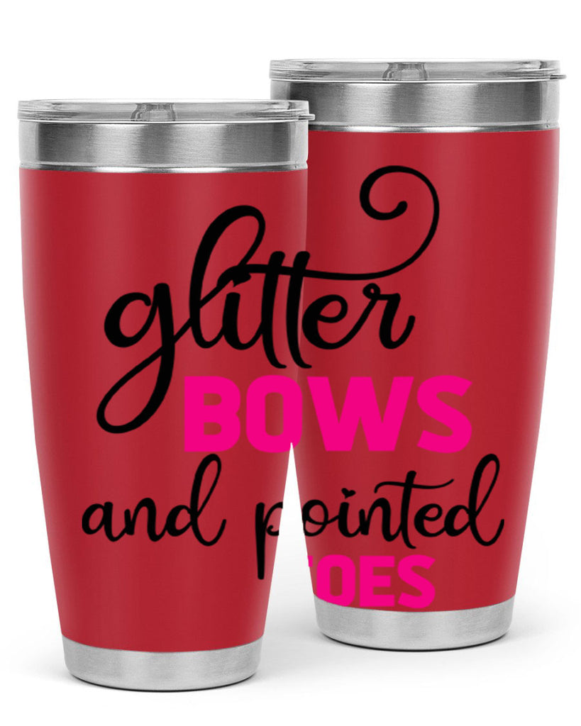 glitter bows and pointed toes 41#- ballet- Tumbler