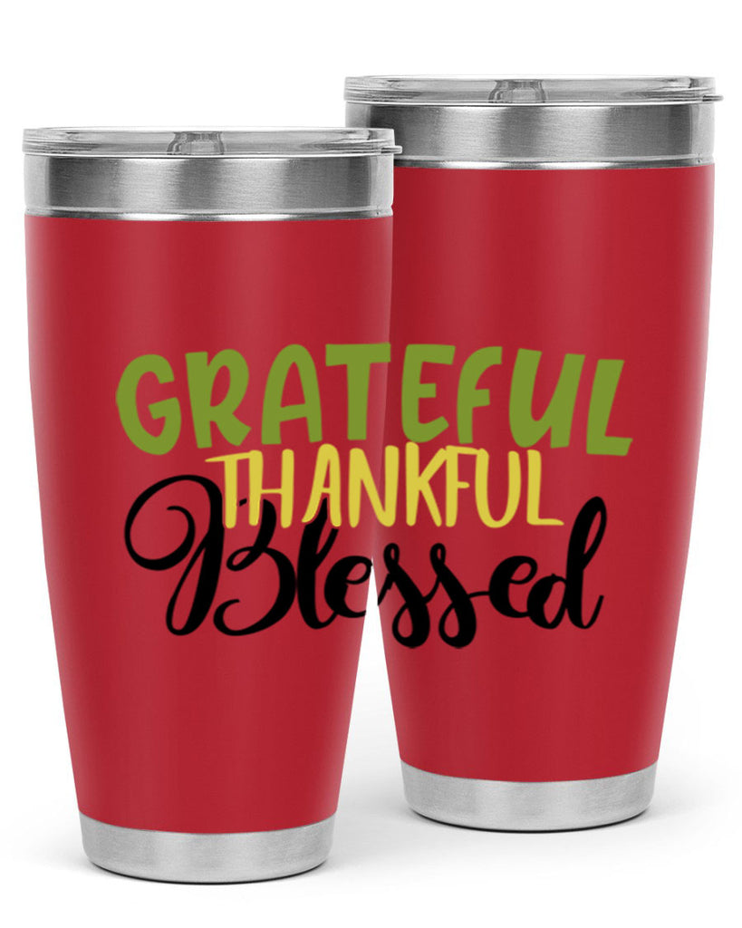 grateful thankful blessed 57#- thanksgiving- Tumbler