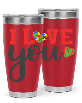 i love you Style 23#- autism- Tumbler