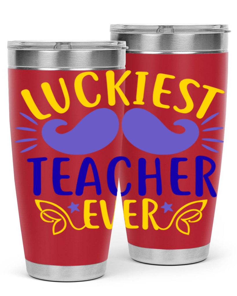 luckiest teacher ever 12#- mardi gras- Tumbler