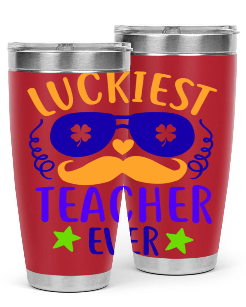 luckiest teacher ever 14#- mardi gras- Tumbler