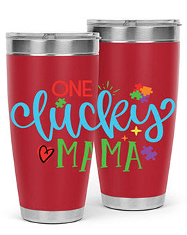 one lucky mama Style 33#- autism- Tumbler