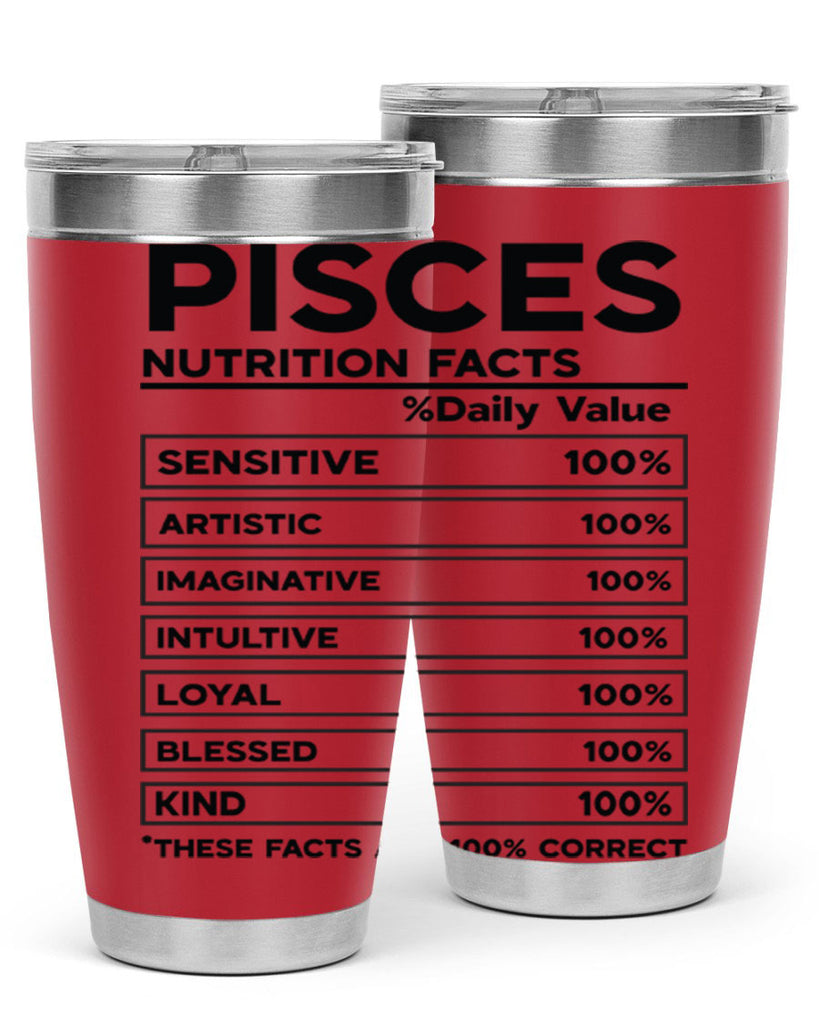 pisces Nutrition Facts 367#- zodiac- Tumbler
