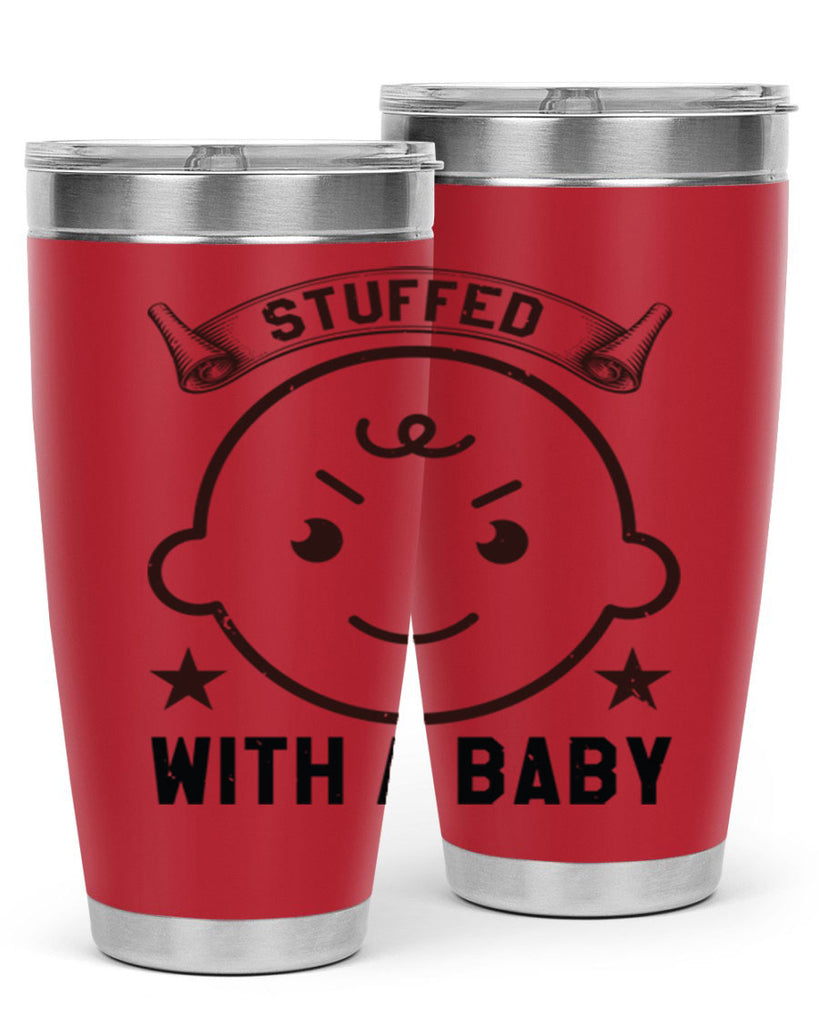 stuffed with a baby Style 14#- baby shower- tumbler