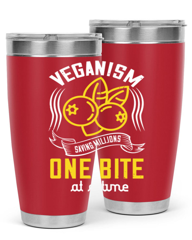 veganism saving millions one bite at a time 13#- vegan- Tumbler