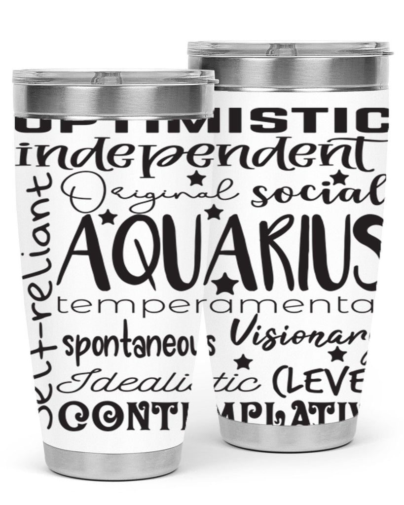 Aquarius 563#- zodiac- Tumbler