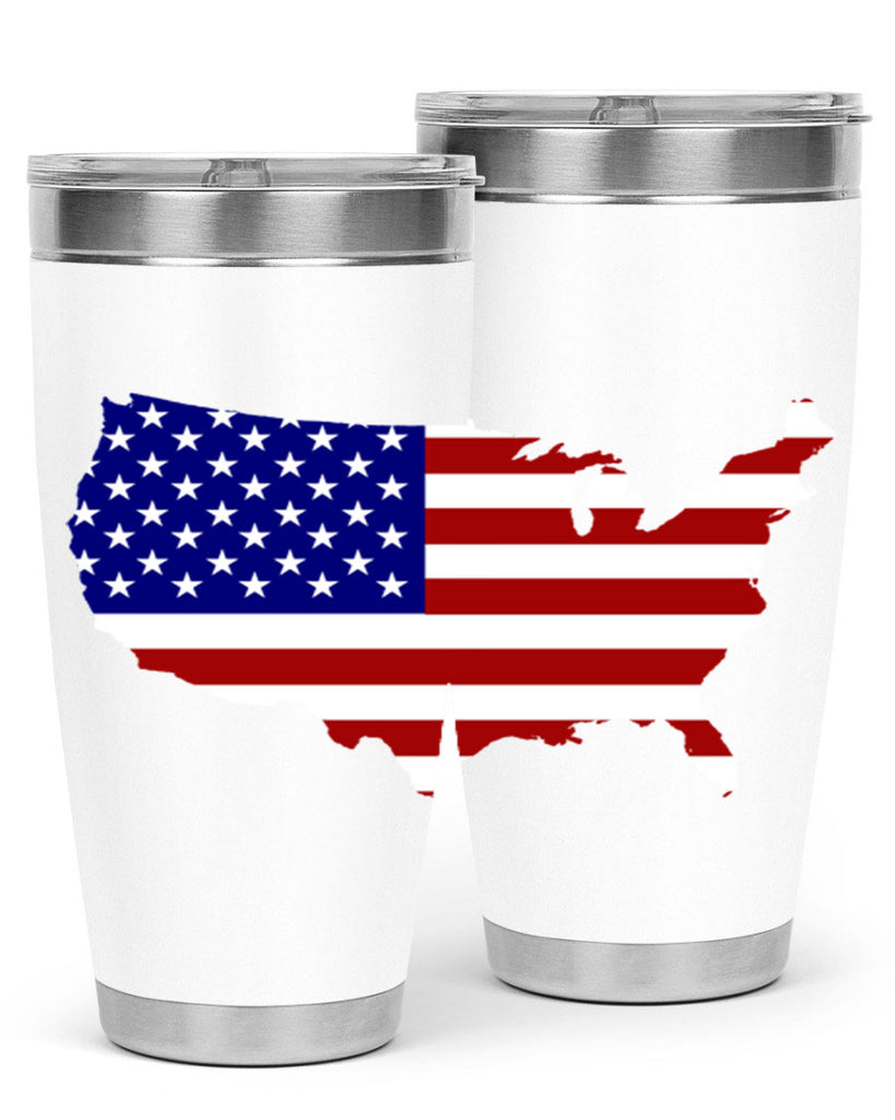 Flag With Map Style 50#- Fourt Of July- Tumbler