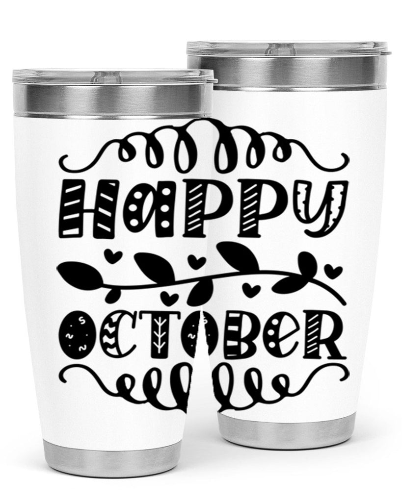 Happy October 239#- fall- Tumbler