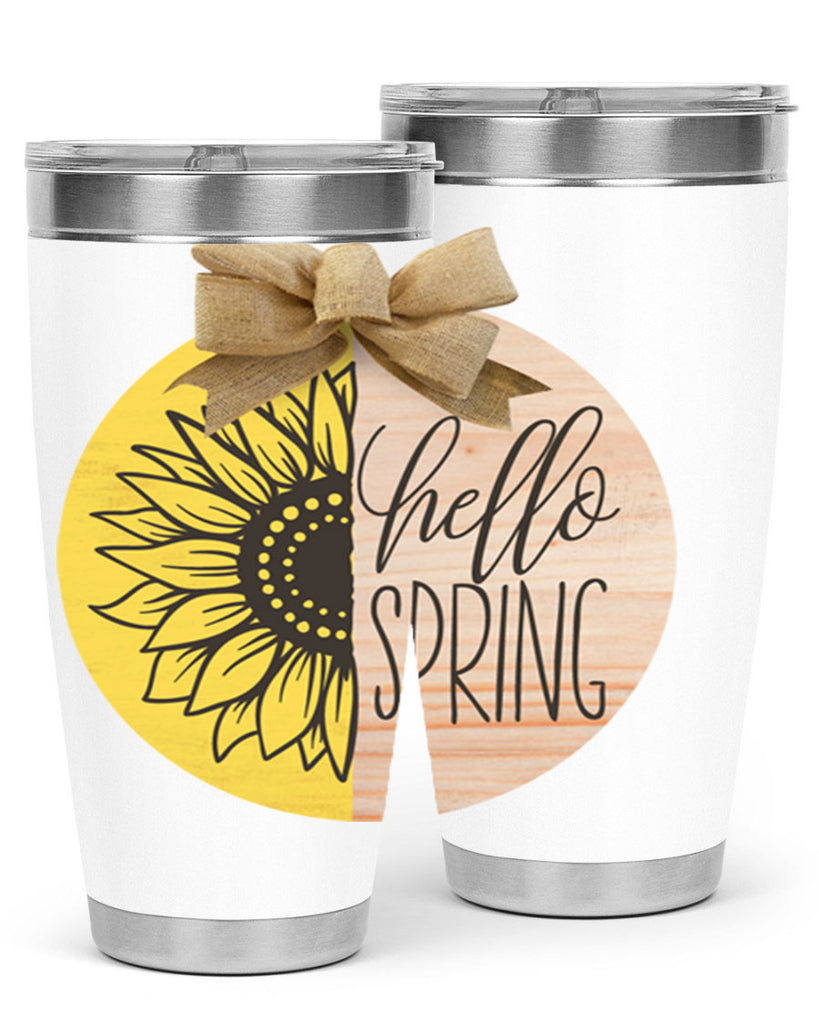 Hello spring half sunflower Mockup198#- spring- Tumbler