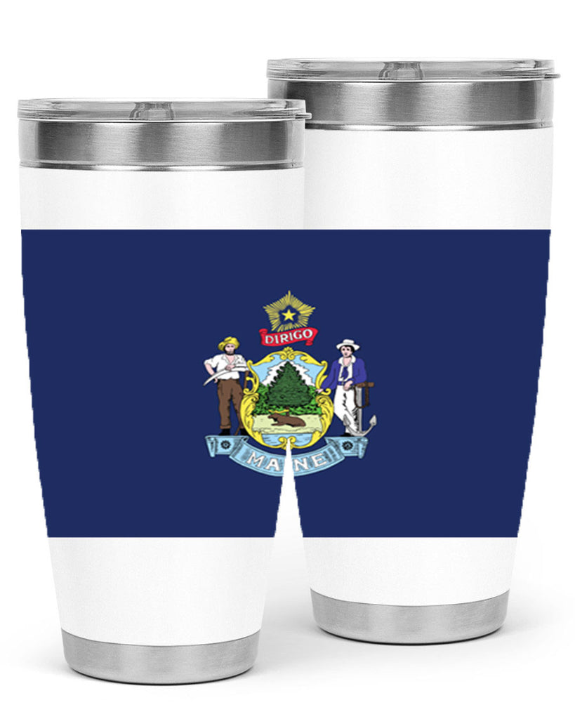 Maine 33#- Us Flags- Tumbler