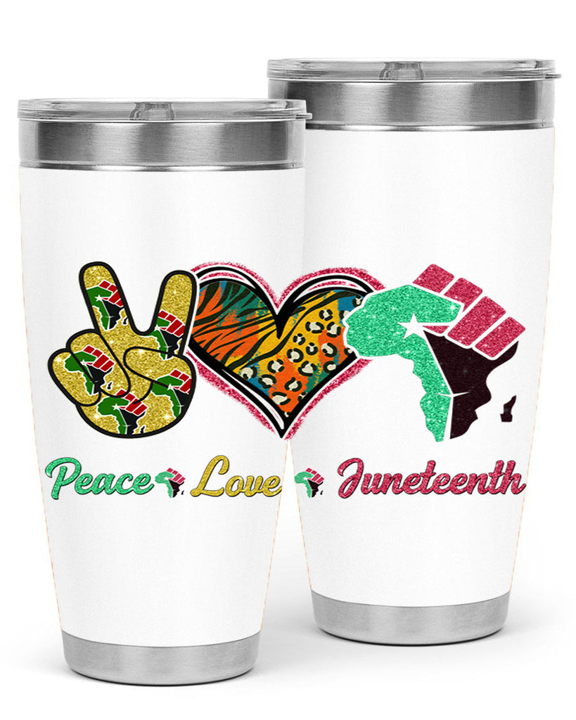 Peace Love Juneteenth Day Fist Png 8#- Juneteenth- tumbler