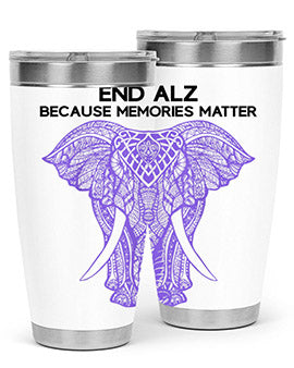 Purple Elephant Alzheimer Awareness 212#- alzheimers- Tumbler