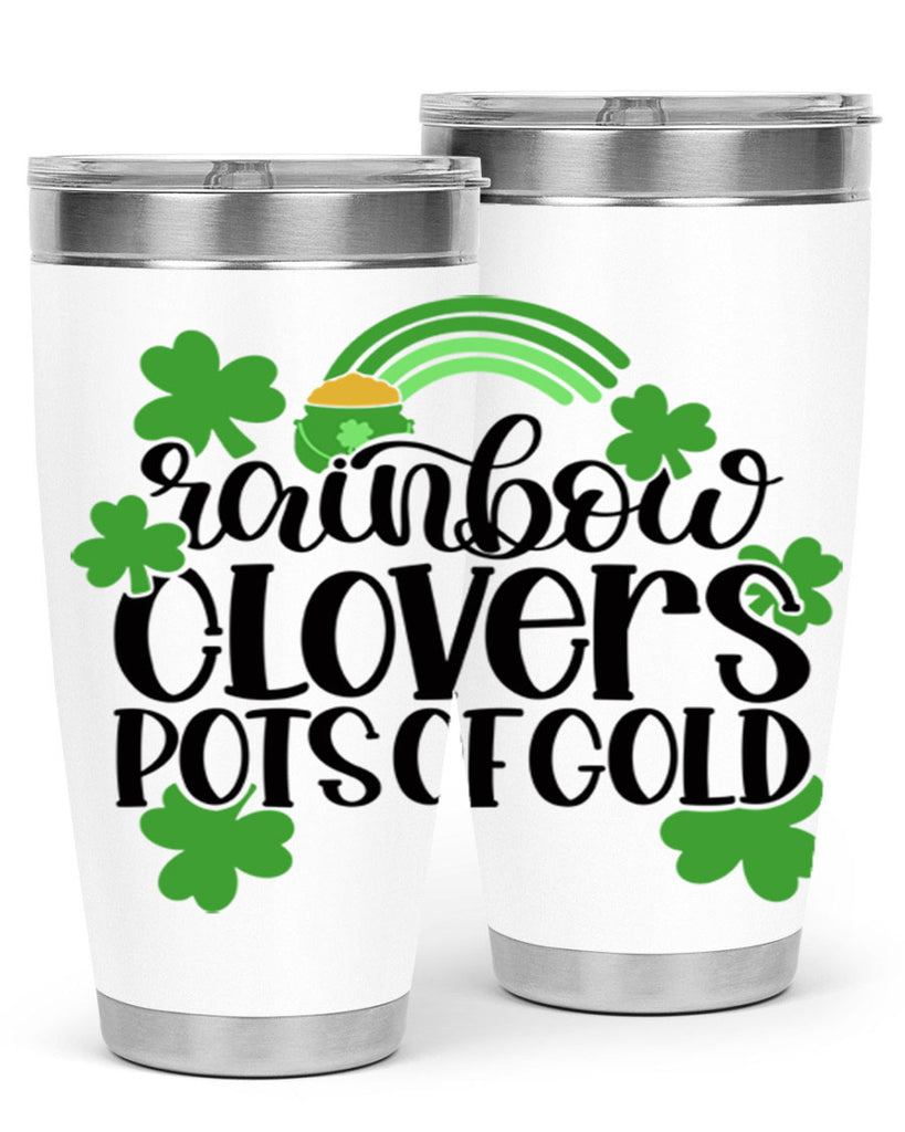 Rainbow Clovers Pots Of Gold Style 35#- St Patricks Day- Tumbler