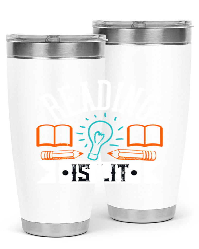 Reading is lit Style 24#- teacher- tumbler