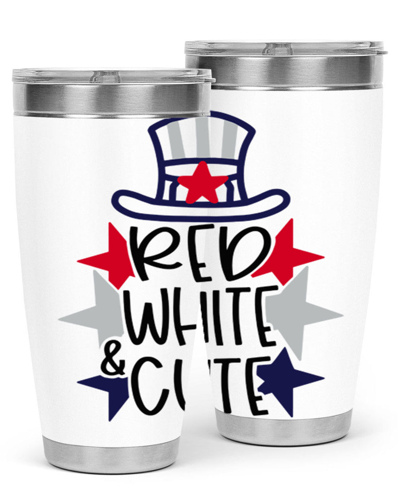 Red White Cute Style 169#- Fourt Of July- Tumbler