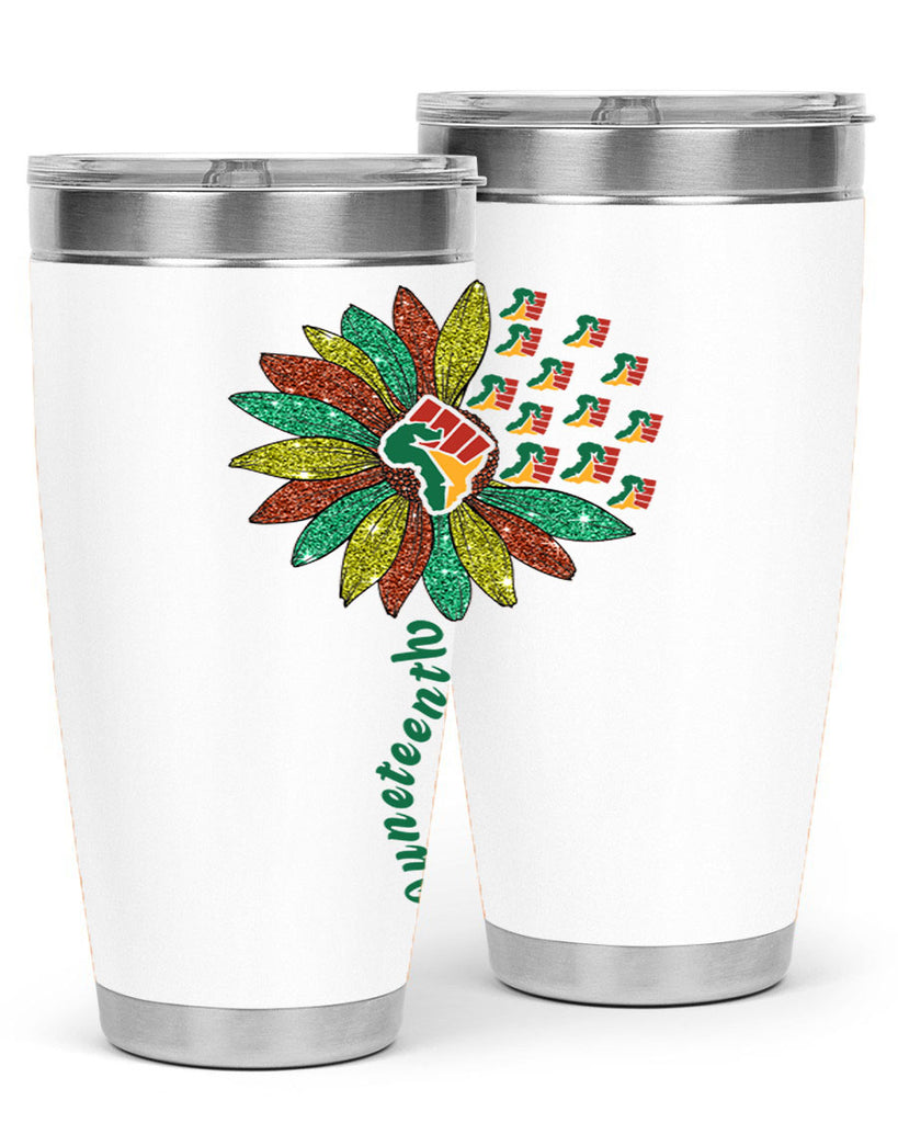 Sunflower Fist Juneteenth Black History 24#- Juneteenth- tumbler