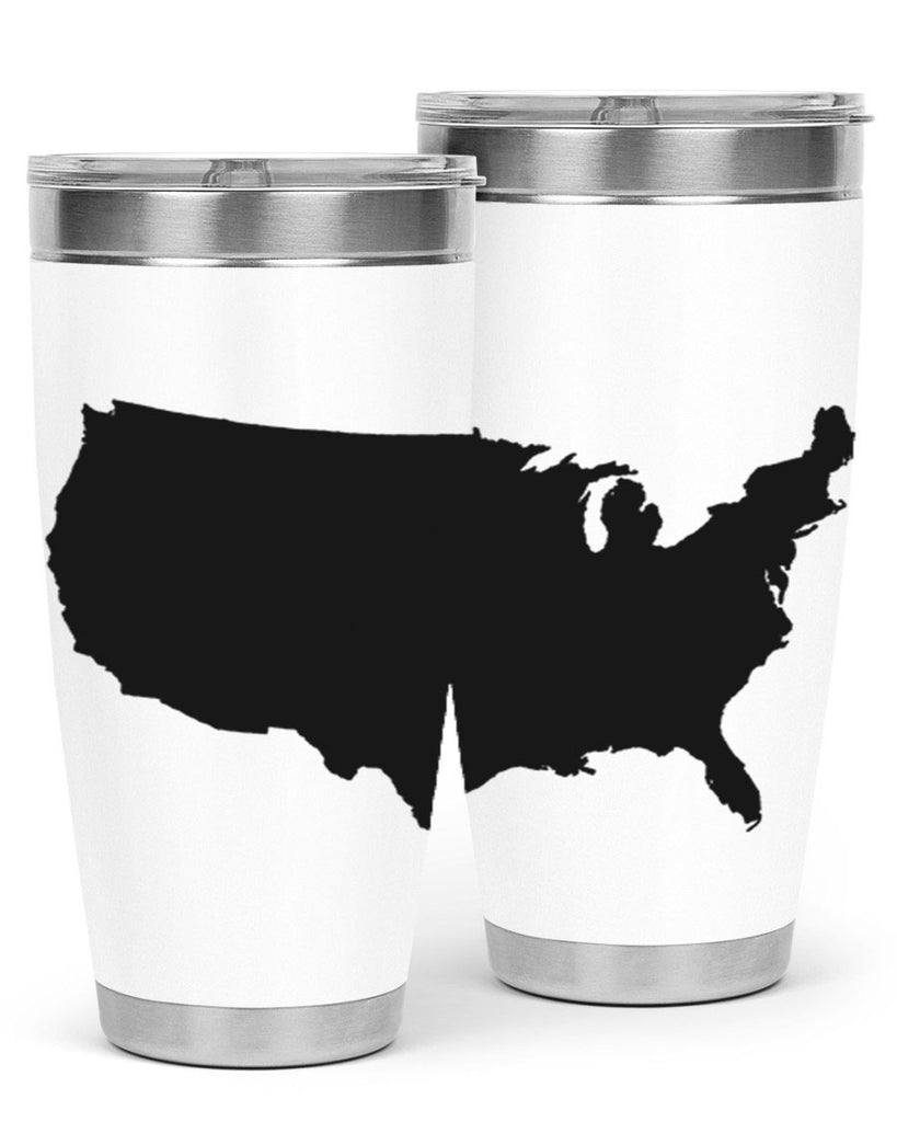 USA Solid Map Style 76#- Fourt Of July- Tumbler