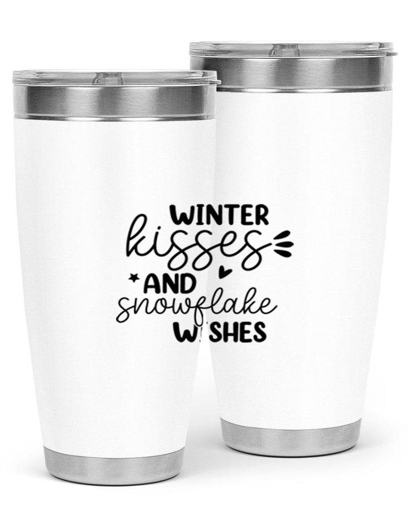 Winter Kisses And Snowflake Wishes 516#- winter- Tumbler