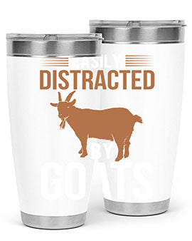 easily distracted by goats Style 5#- goat- Tumbler