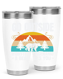 go outside worst case scenario a bear kills you  54#- Bears- Tumbler