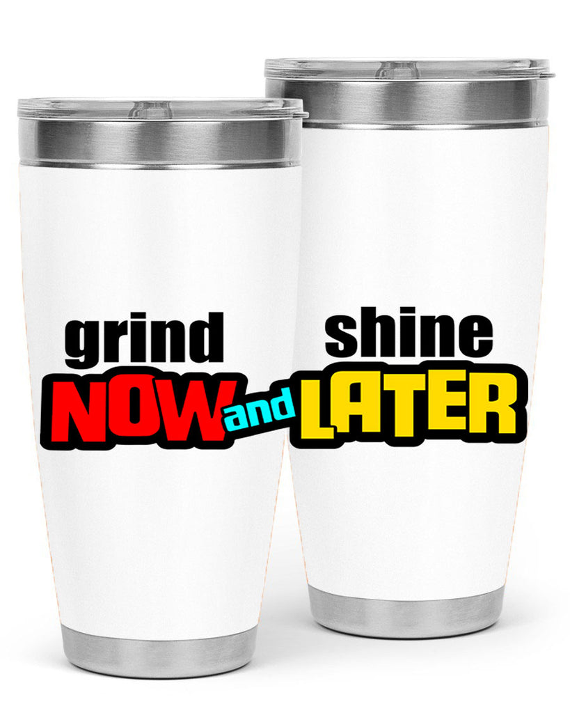 grind now and shine later 142#- black words phrases- Cotton Tank
