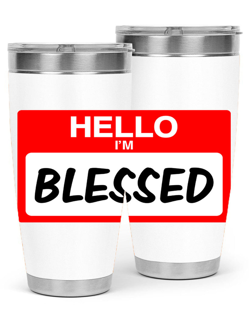 hello im blessed 133#- black words phrases- Cotton Tank