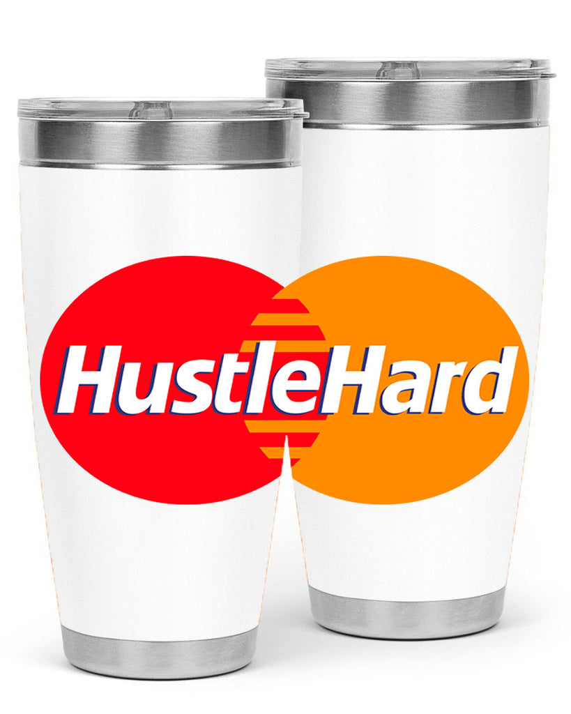 hustle hard 122#- black words phrases- Cotton Tank