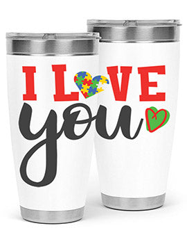 i love you Style 23#- autism- Tumbler