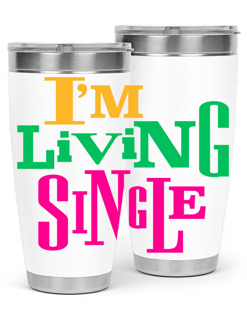 im living single 108#- black words phrases- Cotton Tank