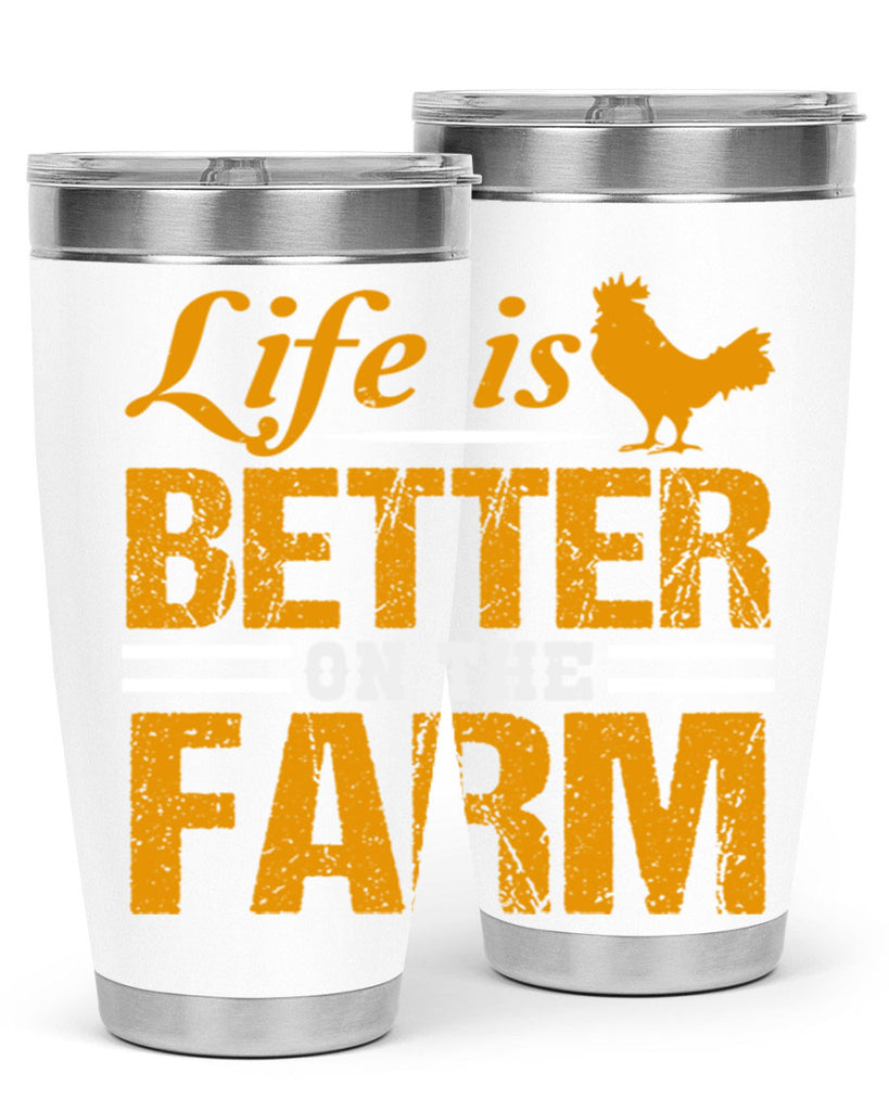 life is better on the farm 44#- farming and gardening- Tumbler