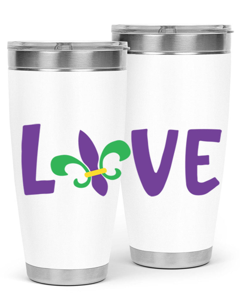 love 80#- mardi gras- Tumbler