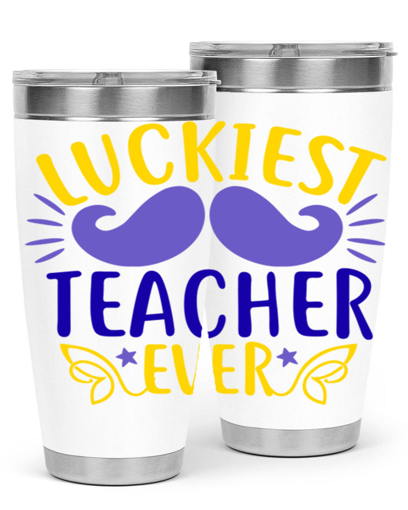 luckiest teacher ever 12#- mardi gras- Tumbler