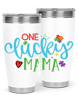 one lucky mama Style 33#- autism- Tumbler