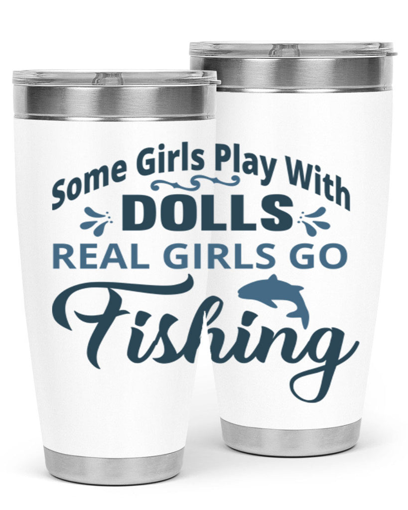 some girl play with dolls 38#- fishing- Tumbler