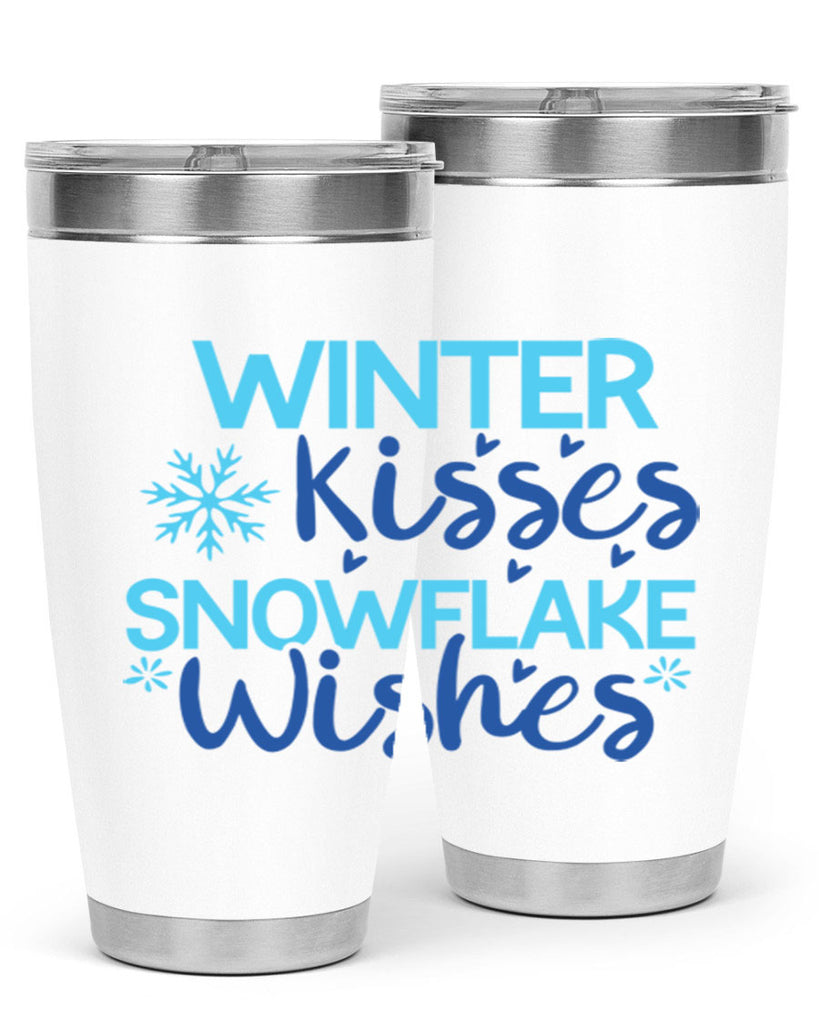 winter kisses snowflake wishes 519#- winter- Tumbler