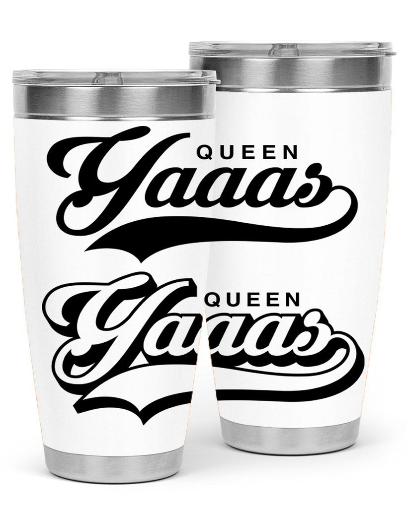 yaaas queen script 5#- black words phrases- Cotton Tank