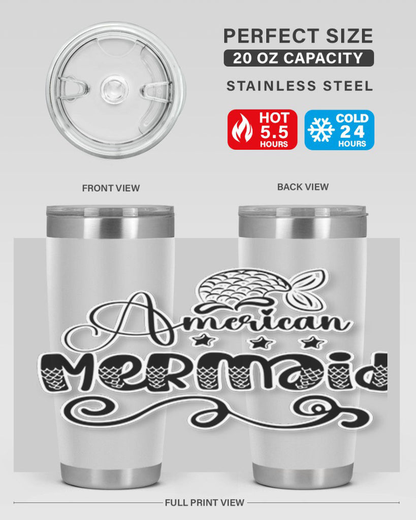 American Mermaid 15#- mermaid- Tumbler