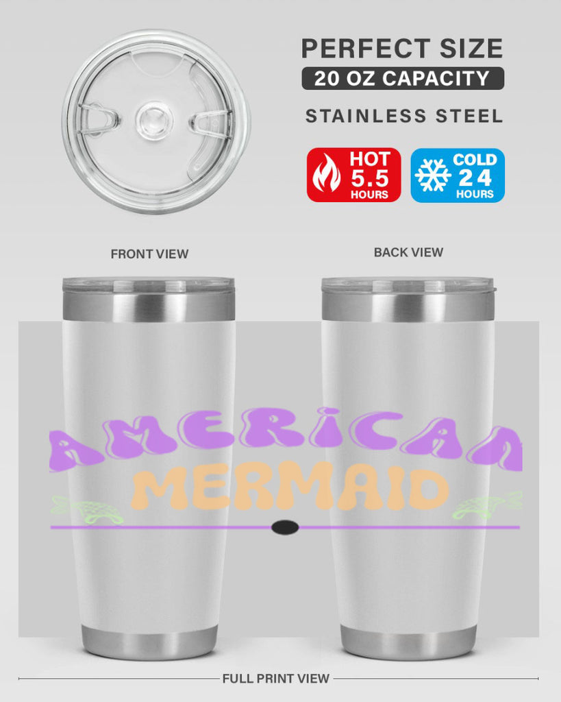 American Mermaid 16#- mermaid- Tumbler