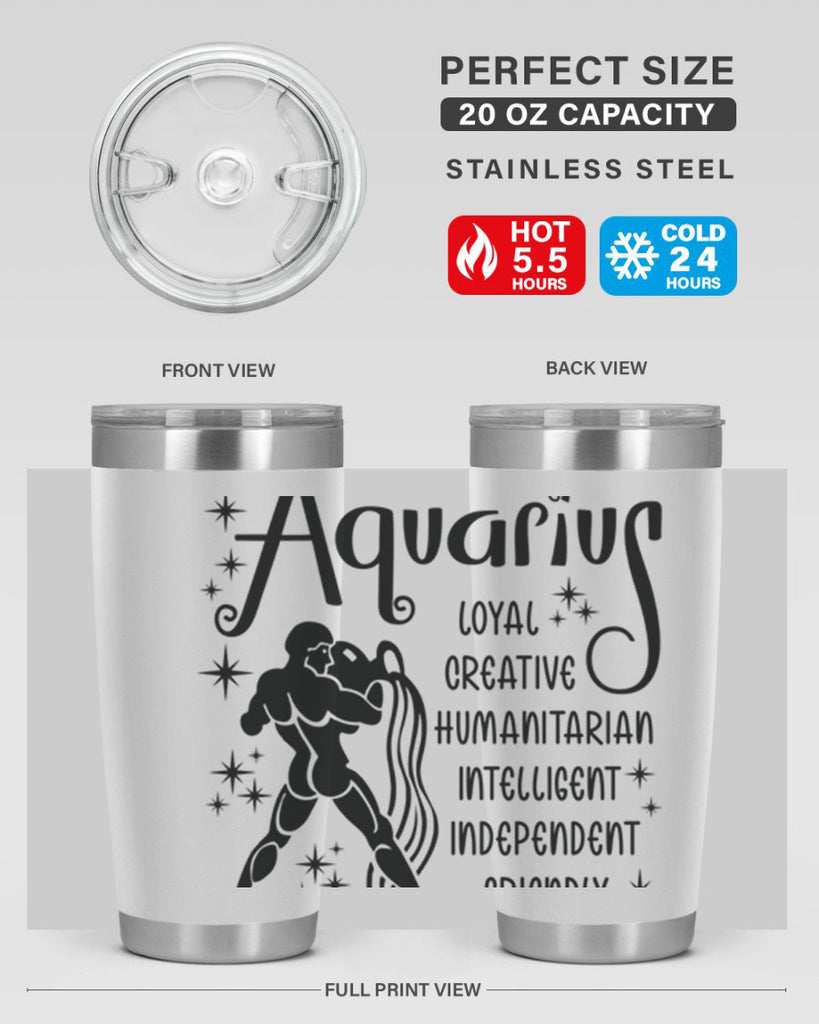 Aquarius 64#- zodiac- Tumbler