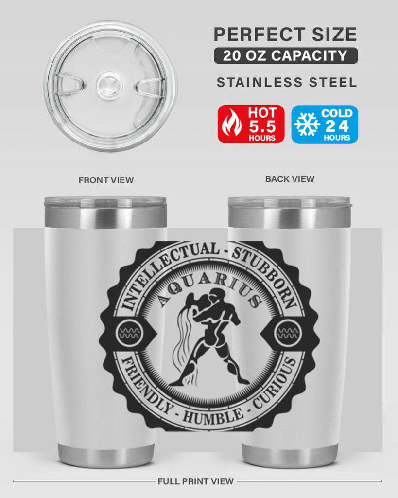 Aquarius balck 44#- zodiac- Tumbler