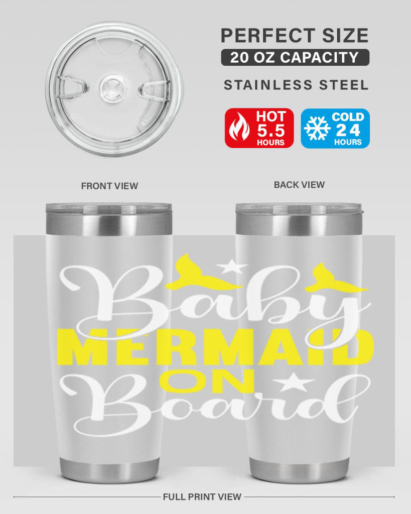 Baby Mermaid on Board 21#- mermaid- Tumbler