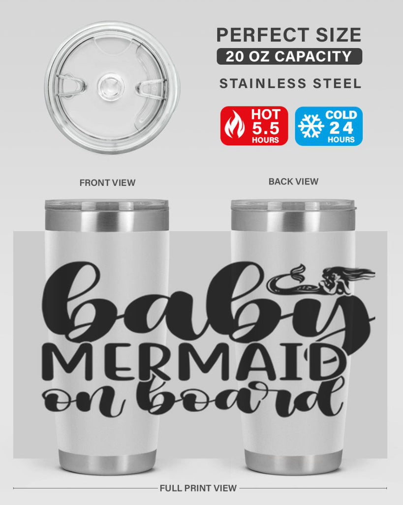 Baby mermaid on board 41#- mermaid- Tumbler