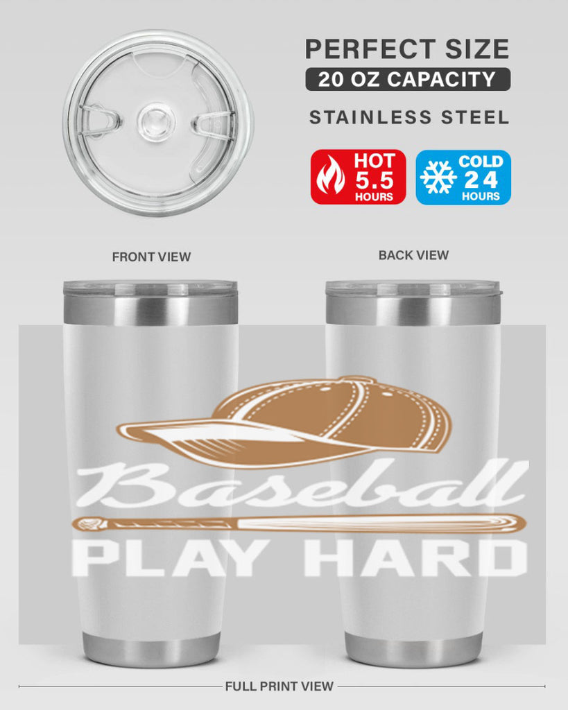 Baseball play 1444#- baseball- Tumbler